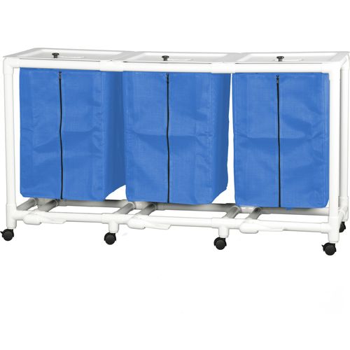 Direct Supply Triple Hamper with Foot Pedal, 22 Gallon, Zipper