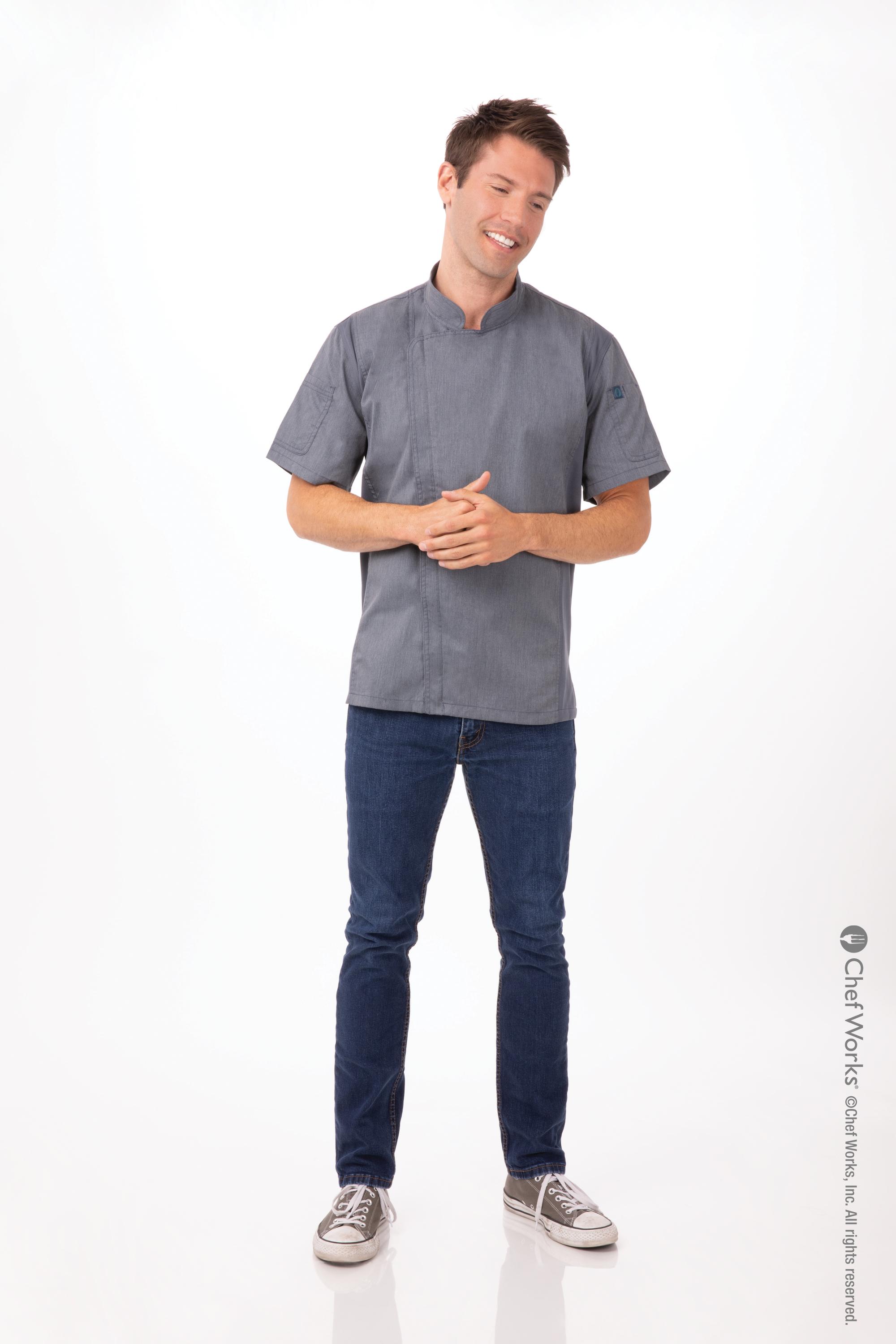 Chef Works Springfield Chef-koksjas voor heren, Blauw, 3XL
