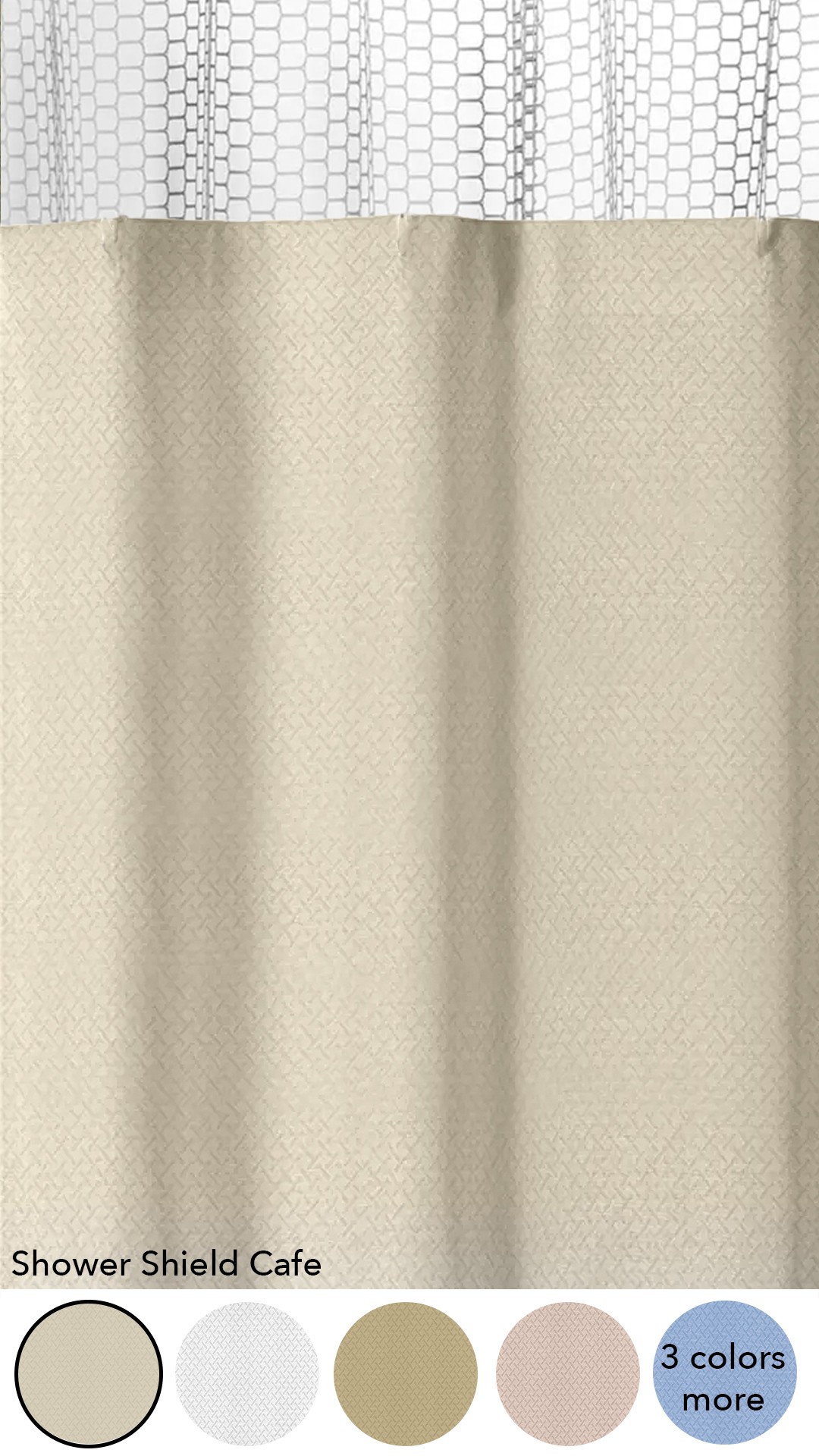 Direct Supply® Textiles® Shower Shield Shower Curtain with Mesh, 72
