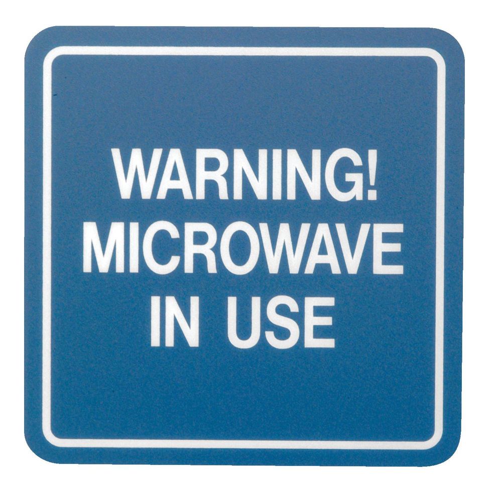 Contemporary General Info Sign Warning Microwave In Use 9by62 Direct Supply