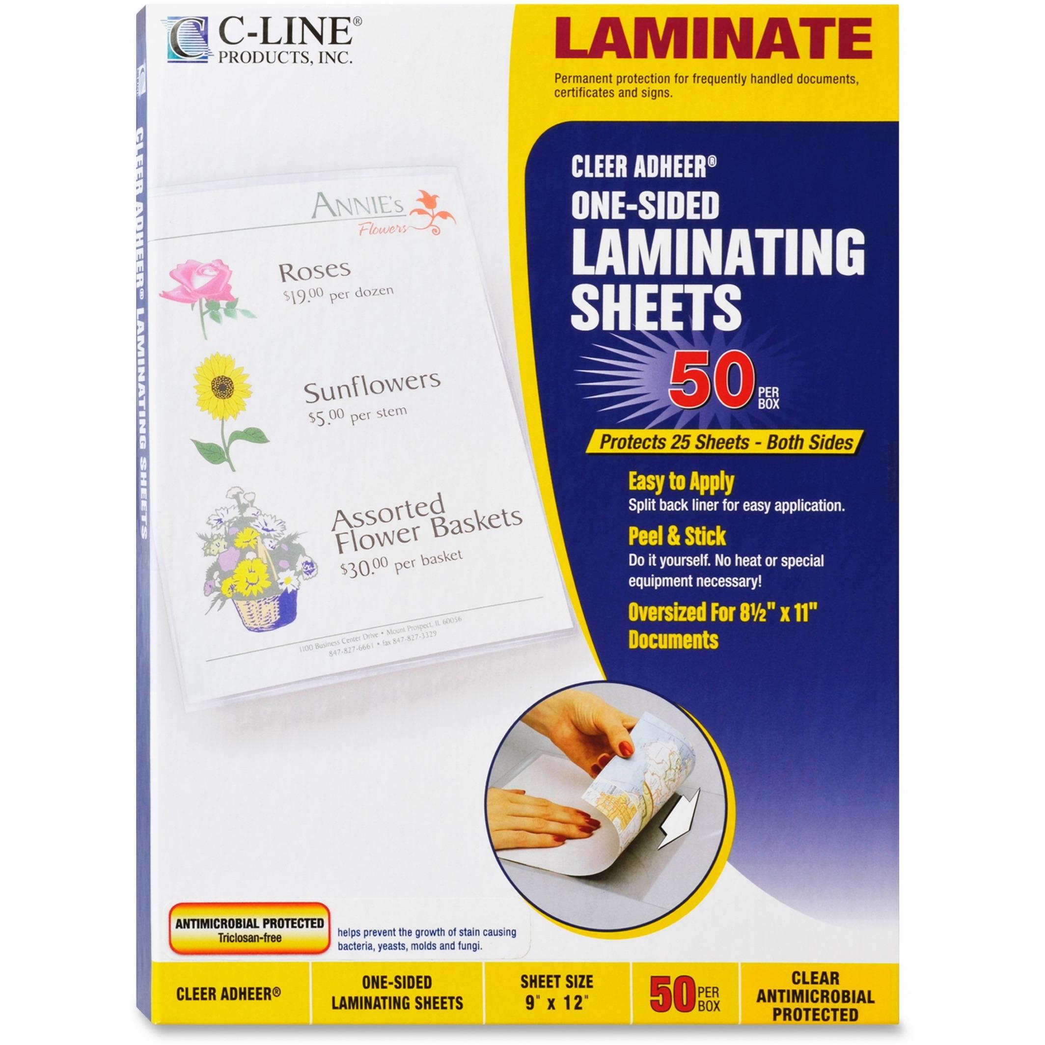 Laminating Sheets, 9"x12", 50/BX, Clear Antimicrobial