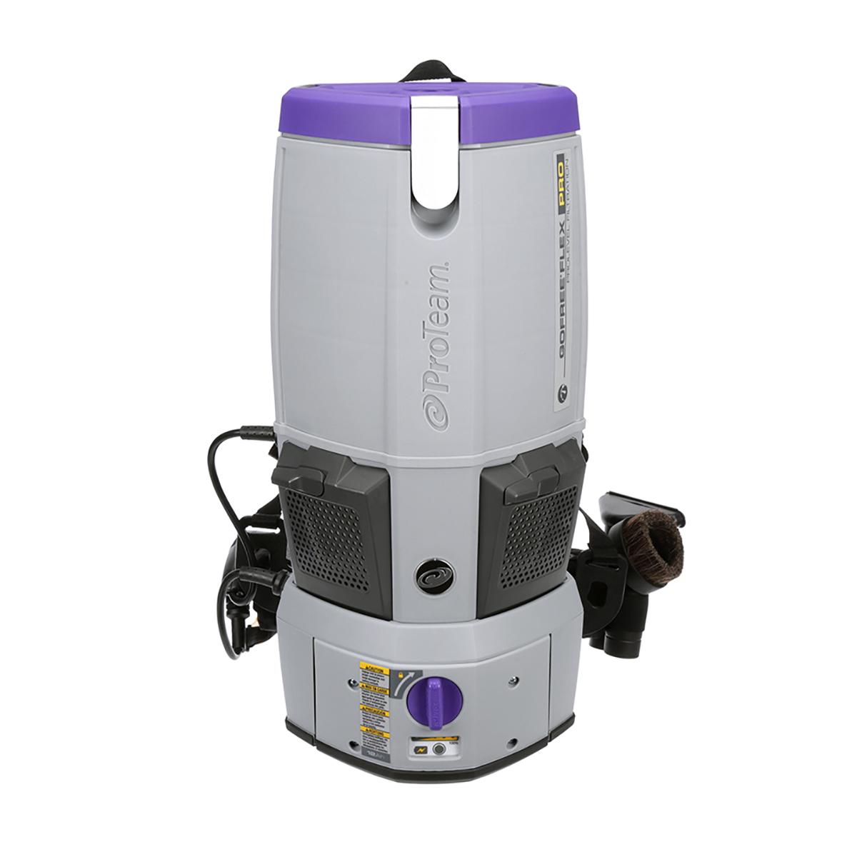 GoFree Flex Pro II, 12 Ah, 6 qt. Cordless Commercial Backpack Vacuum w/ Xover Multi-Surface Telescoping Wand Tool Kit