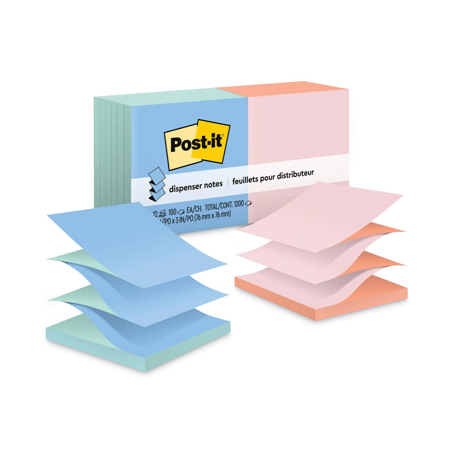 Post-it® Dispenser Notes Original Pop-up Refill, 3 x 3, Assorted Cape ...