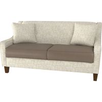 Quick-Ship Vidalia Apartment-Size Sofa with Preferred Seat Deck and Button Tufting in Dual Fabric