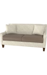 Quick-Ship Vidalia Apartment-Size Sofa with Preferred Seat Deck and Button Tufting in Dual Fabric