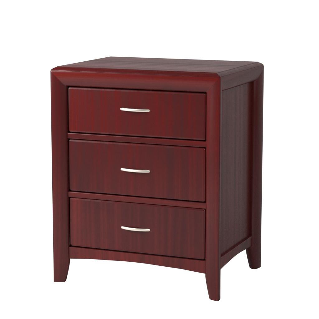 Maxwell Thomas® Quick-Ship Montreal Bedside Cabinet, 3 Drawers - Casegood Finish: Cypress