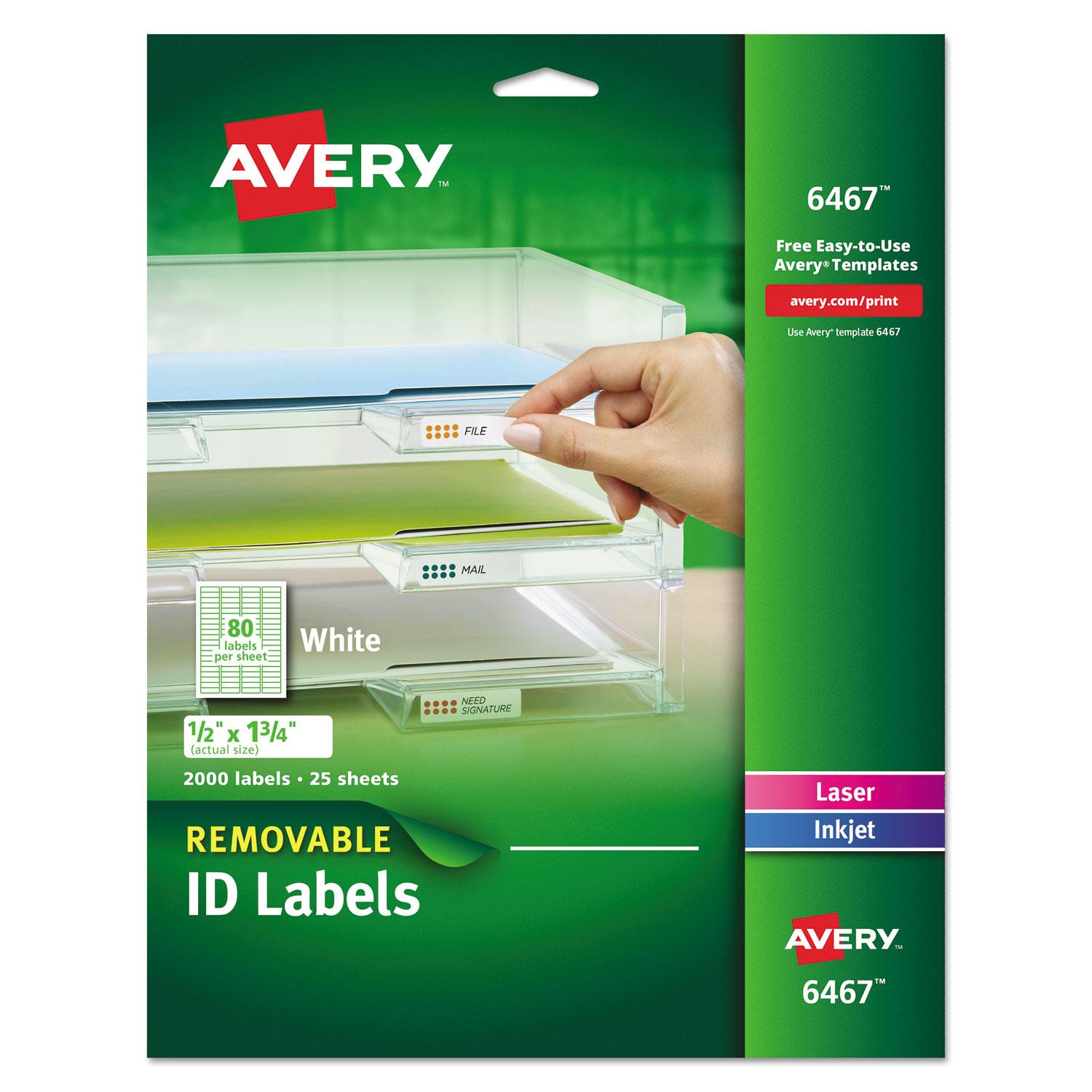 Avery® Removable Multi-Use Labels, 1/2 x 1 3/4, White, 2000/Pack