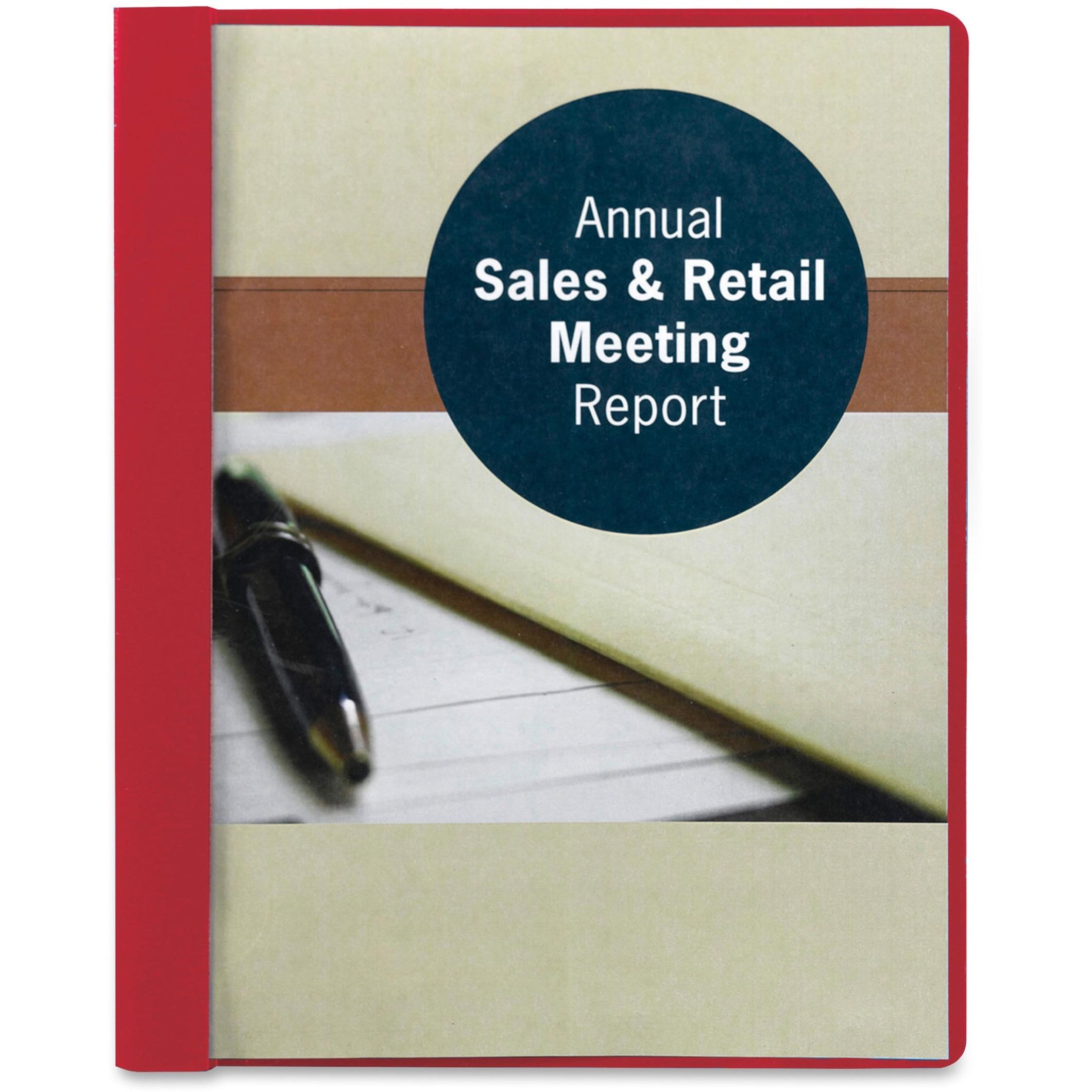 Report Covers, Clr Front, Letter, 1/2"Cap., 25/BX, Red