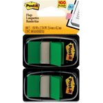 Post-it® Flags Standard Page Flags in Dispenser, Green, 100 Flags/Dispenser
