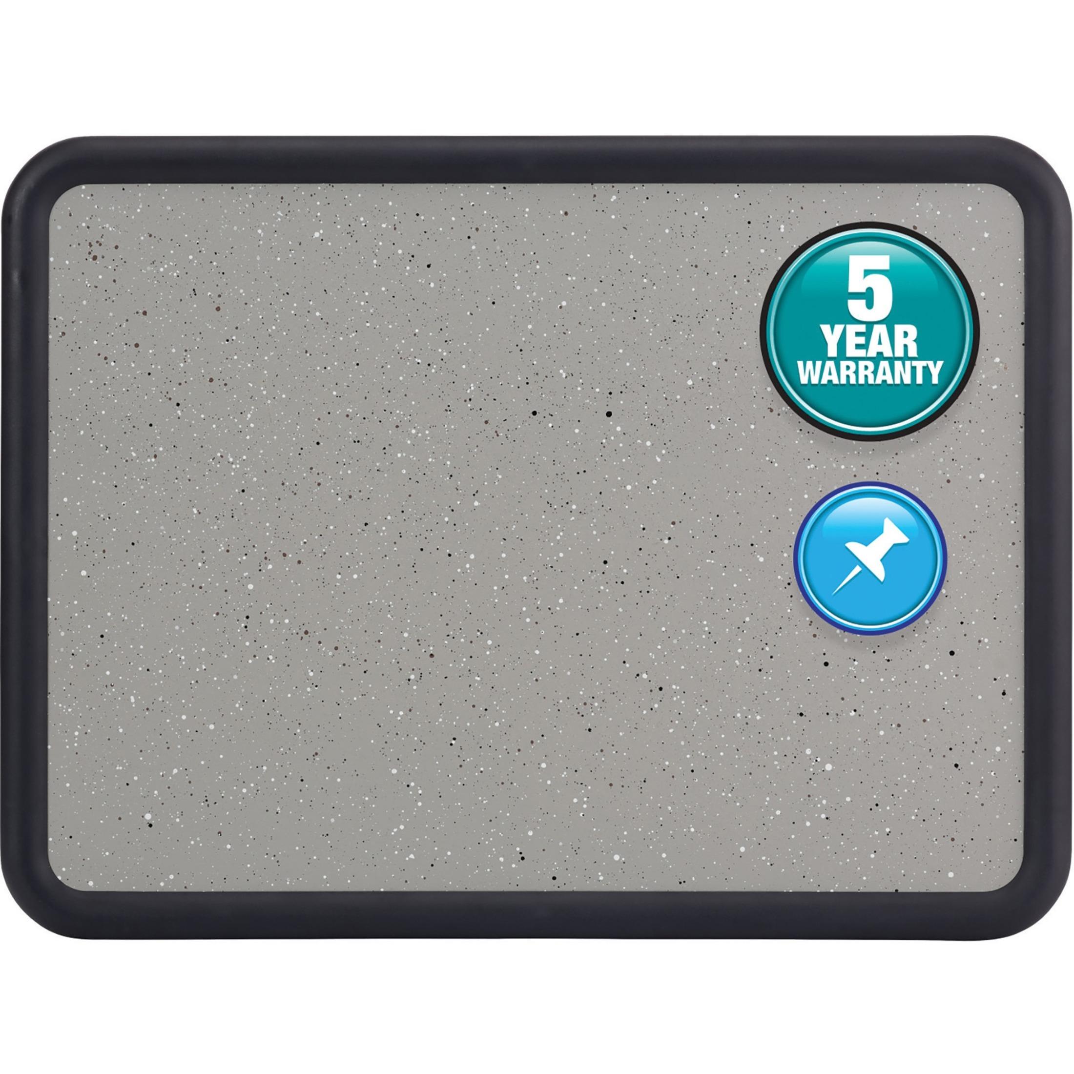 Bulletin Board, 4' x 3', Black Frame/Faux Granite
