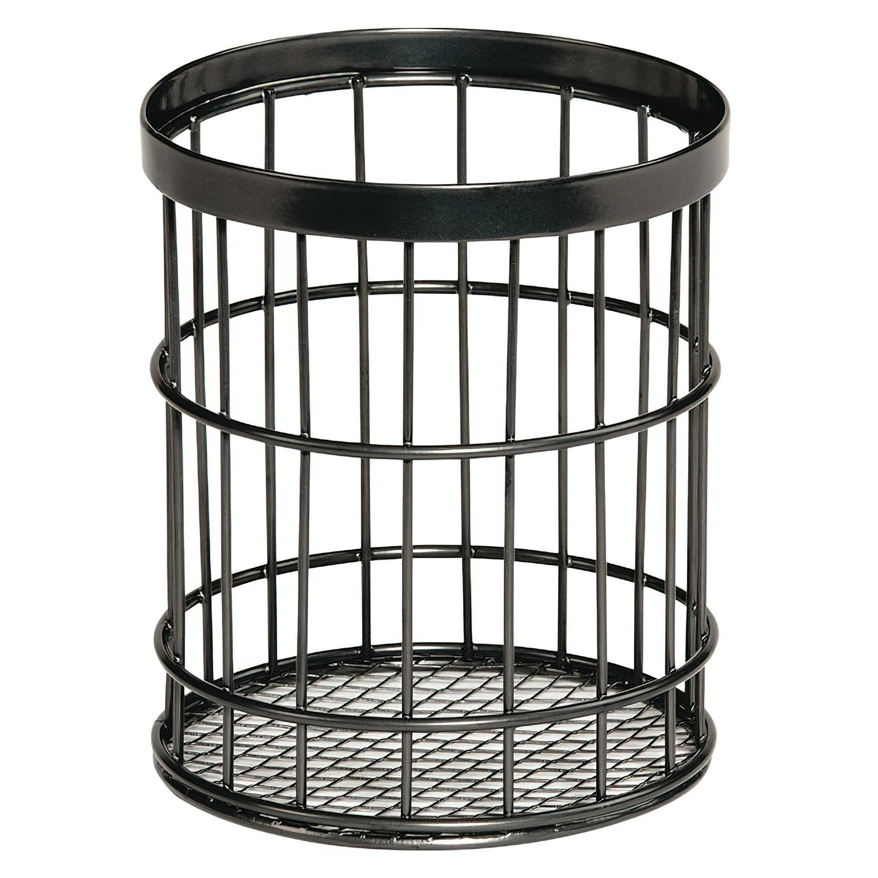 4.5" Dia. Round Wire Basket, 5.5" tall, MG-Metal Grey
