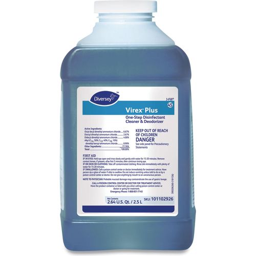 Virex Plus One-Step Disinfectant Cleaner, J-Fill, 2.5 L Bottle, 2 ...