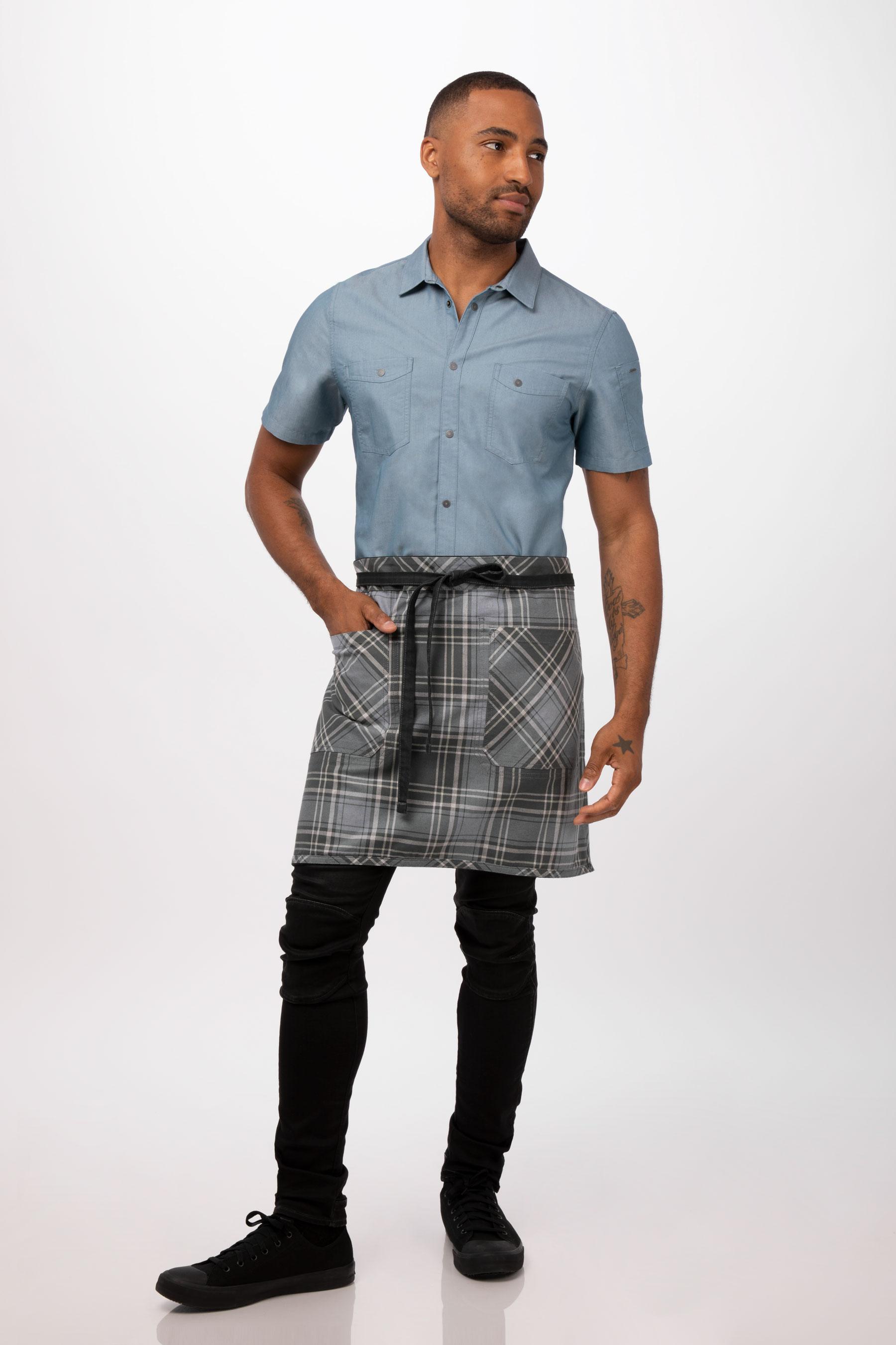 Olympia Half Bistro Apron Unisex Grey