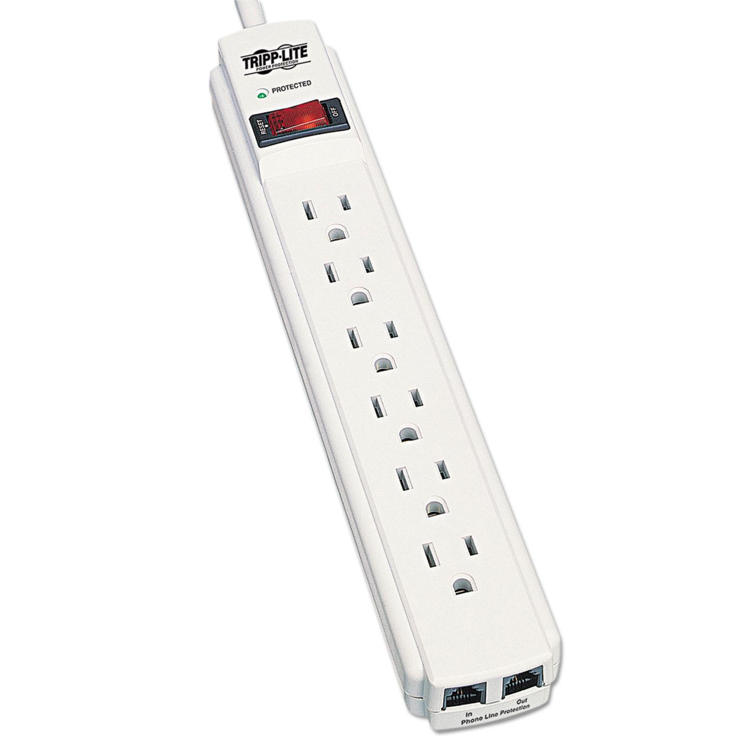 6-Outlet Surge 4Ft Cord 790J Tel /