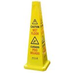 36" Safety Cone for Hurricone, Caution Wet Floor, Bilingual