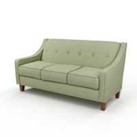 Quick-Ship Vidalia Apartment-Size Sofa with Preferred Seat Deck and Button Tufting in Dual Fabric