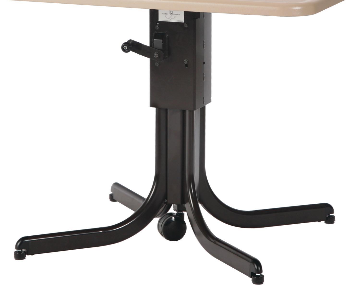 Akin Table Plus® Adjustable Height Table Base with 1-Caster Easy Roller ...