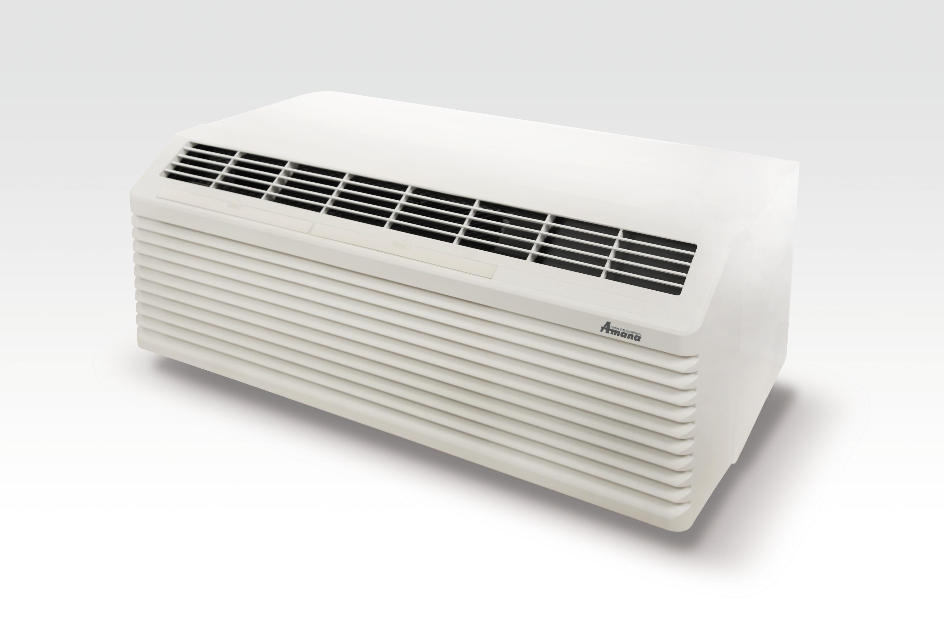 Amana® PTAC Heat Pump - R32 - 265v - 7,300 BTU Cooling - 6,500 BTU Reverse Cycle Heating - 3.7 kW htr -20 amp NEMA 7-20 cord -  Wall thermostat required (Preliminary Spec Data)