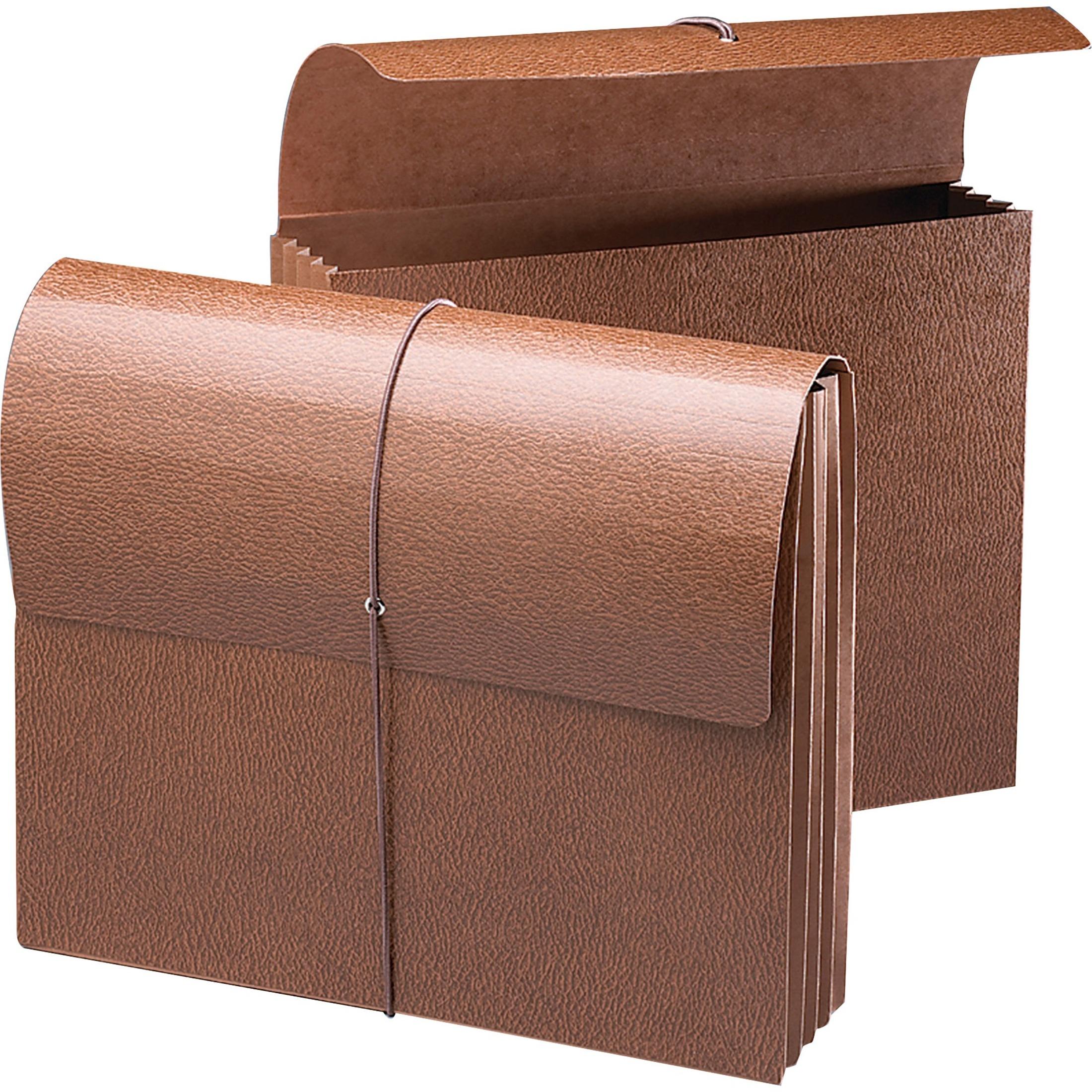 Leather Like Wallet, Elastic Cord, 3-1/2" Exp,11-3/4"x9-1/2"