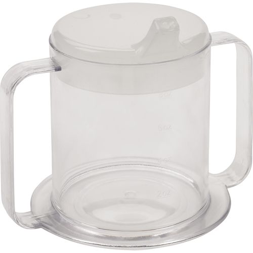 Drive Medical RTL3515 Two Handle Mug with Spout Lid, 10 oz. Capacity (C5919)