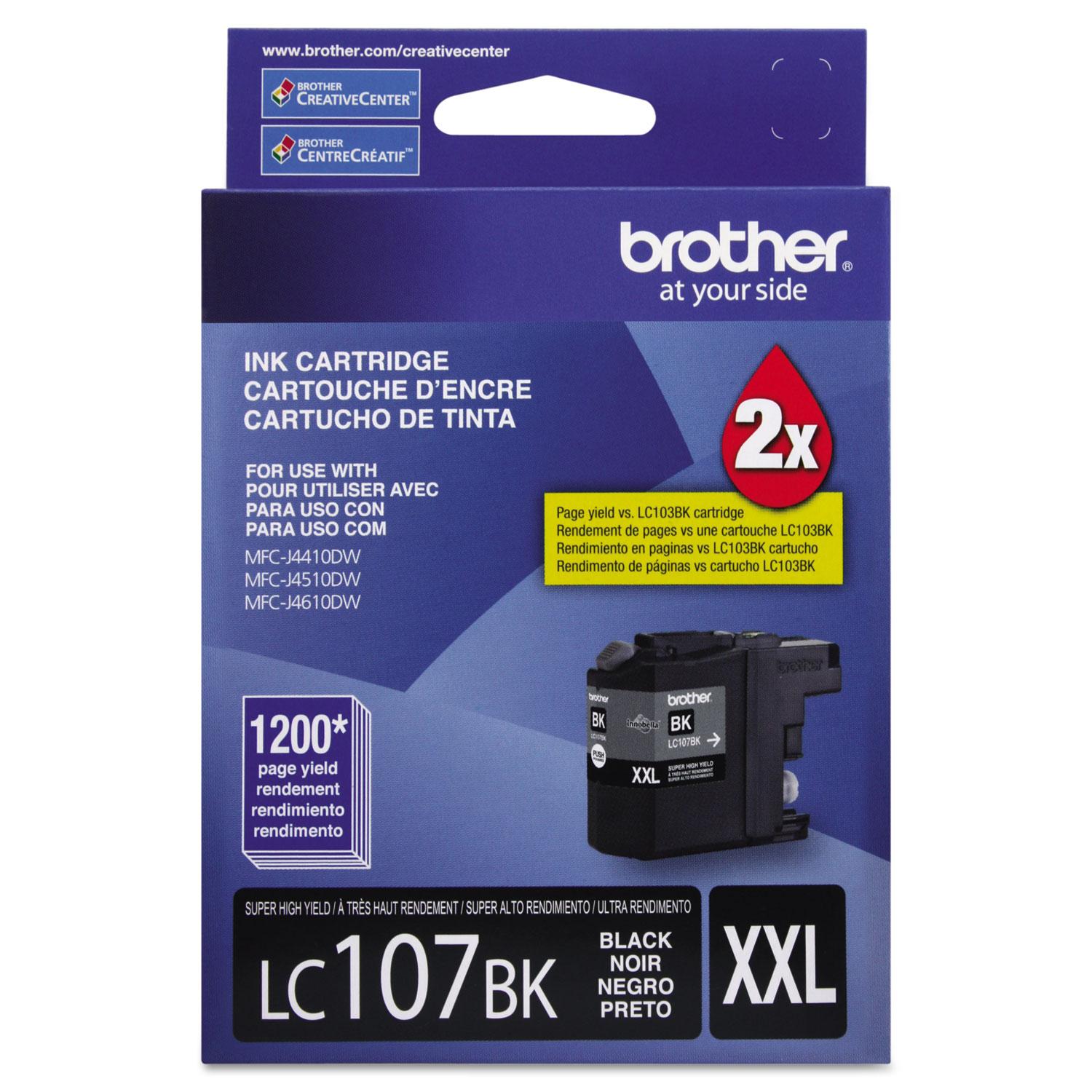 Brother LC107BK Innobella Super High-Yield Ink, Black