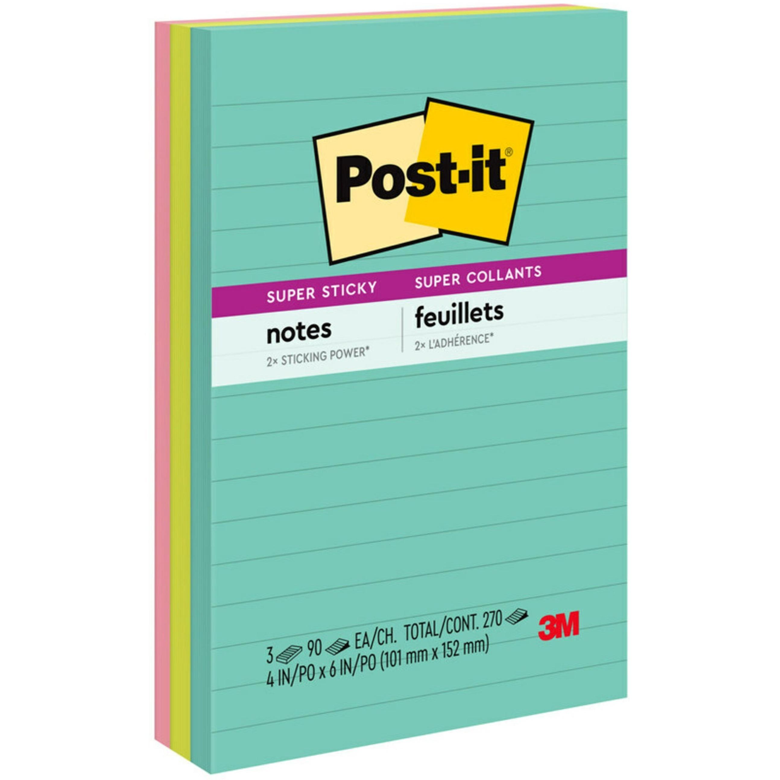 Post-It Super Sticky Notes, 6"x4", 3PD/PK, MI