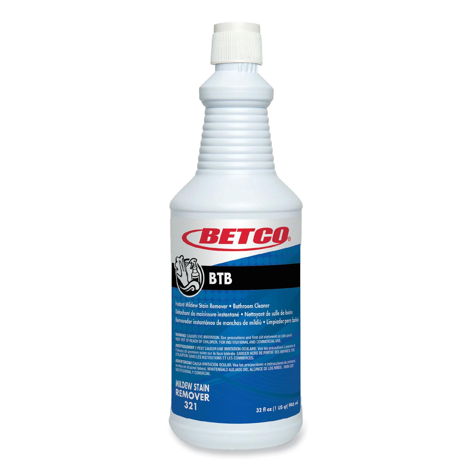 Betco® BTB Mildew Stain Remover, Apple, 32 oz Spray Bottle, 12/Carton