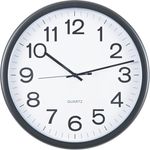 Universal® Round Wall Clock, Black, 12"