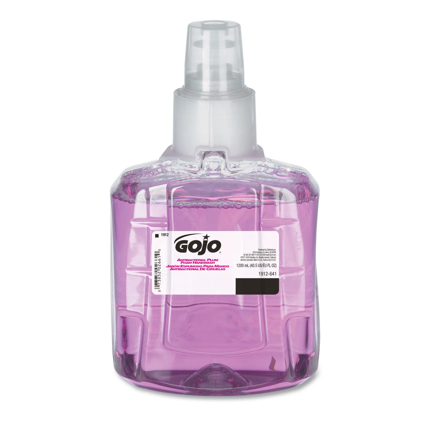 GOJO® Antibacterial Foam Handwash, Refill, Plum, 1200mL Refill, 2/Carton