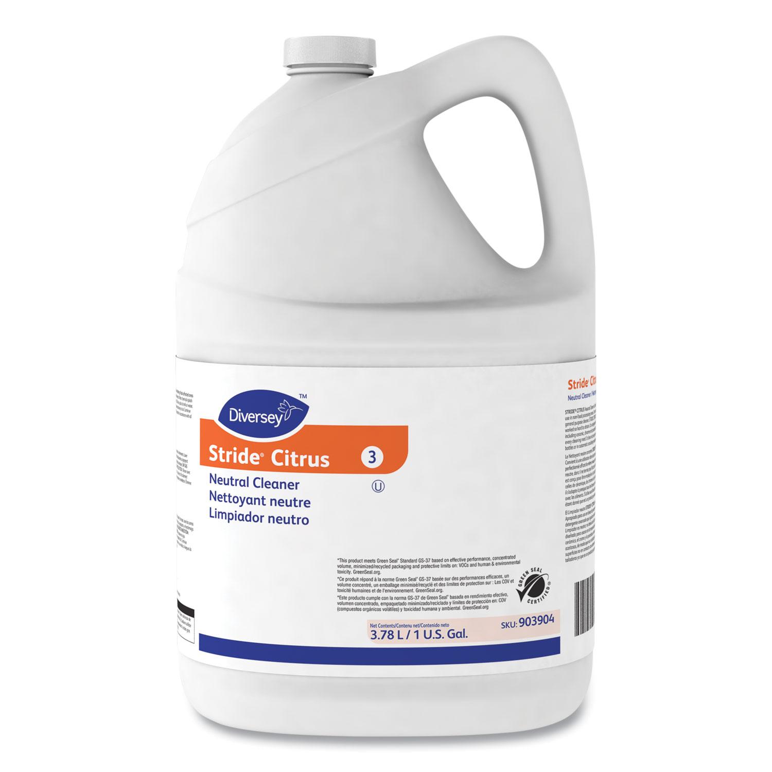 Diversey™ Stride Neutral Cleaner, Citrus, 1 gal, 4 Bottles/Carton
