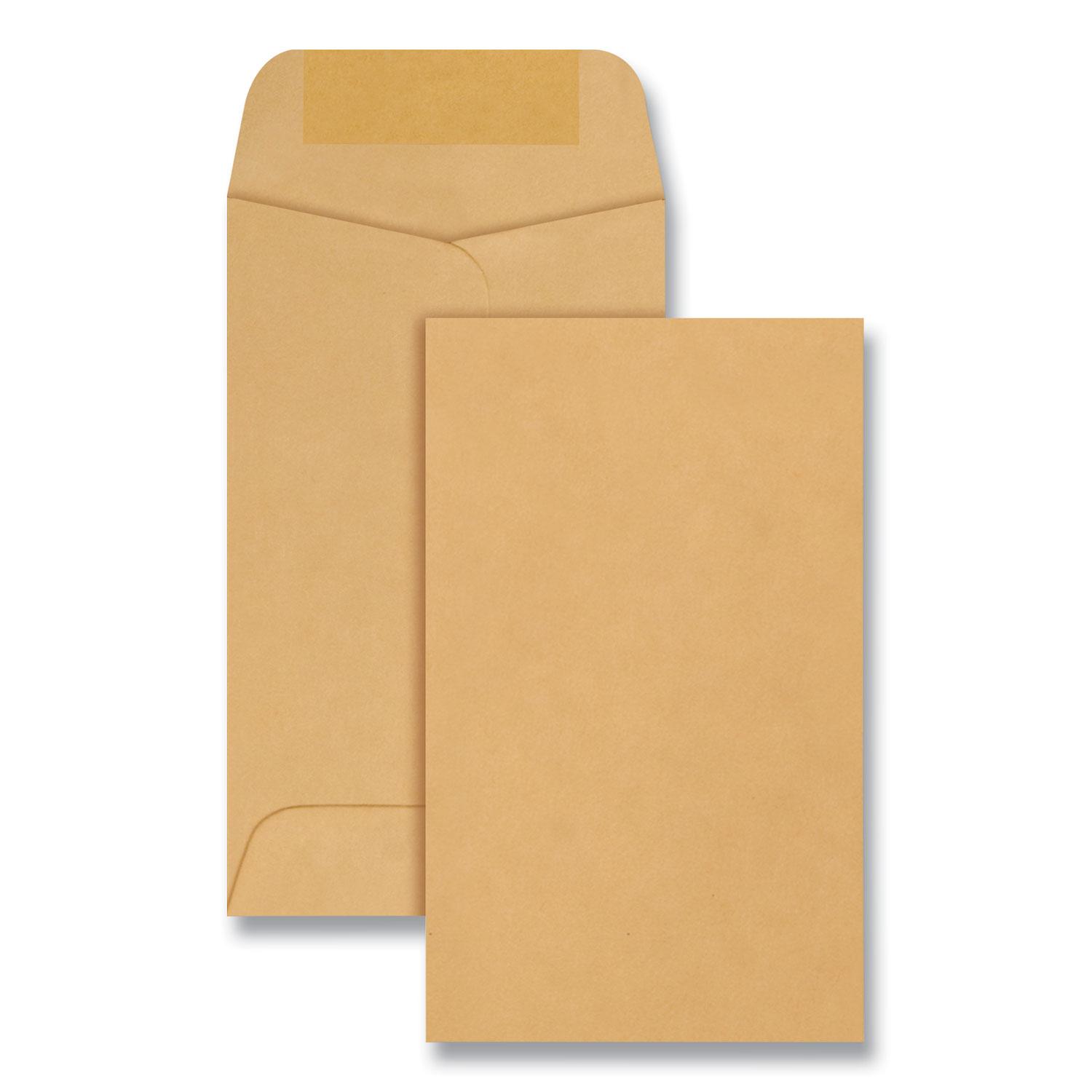 Quality Park™ Kraft Coin & Small Parts Envelope, #3, 2 1/2 x 4 1/4, Brown Kraft, 500/Box