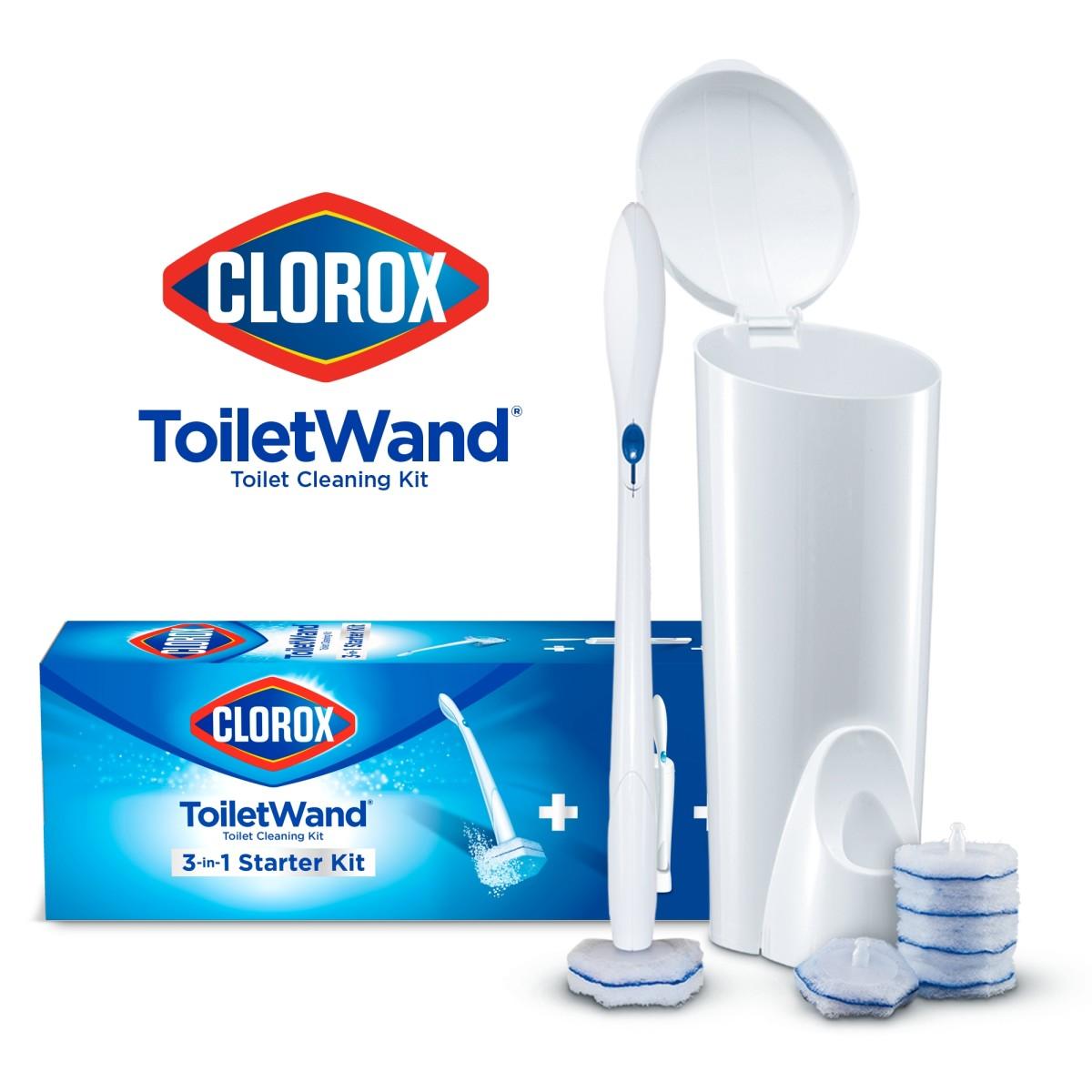 Clorox ToiletWand Disposable Toilet Cleaning System - ToiletWand, Storage Caddy and 6 Disinfecting ToiletWand Refill Heads