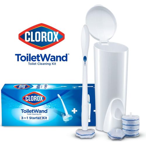 Clorox ToiletWand Disposable Toilet Cleaning System - ToiletWand, Storage Caddy and 6 Disinfecting ToiletWand Refill Heads