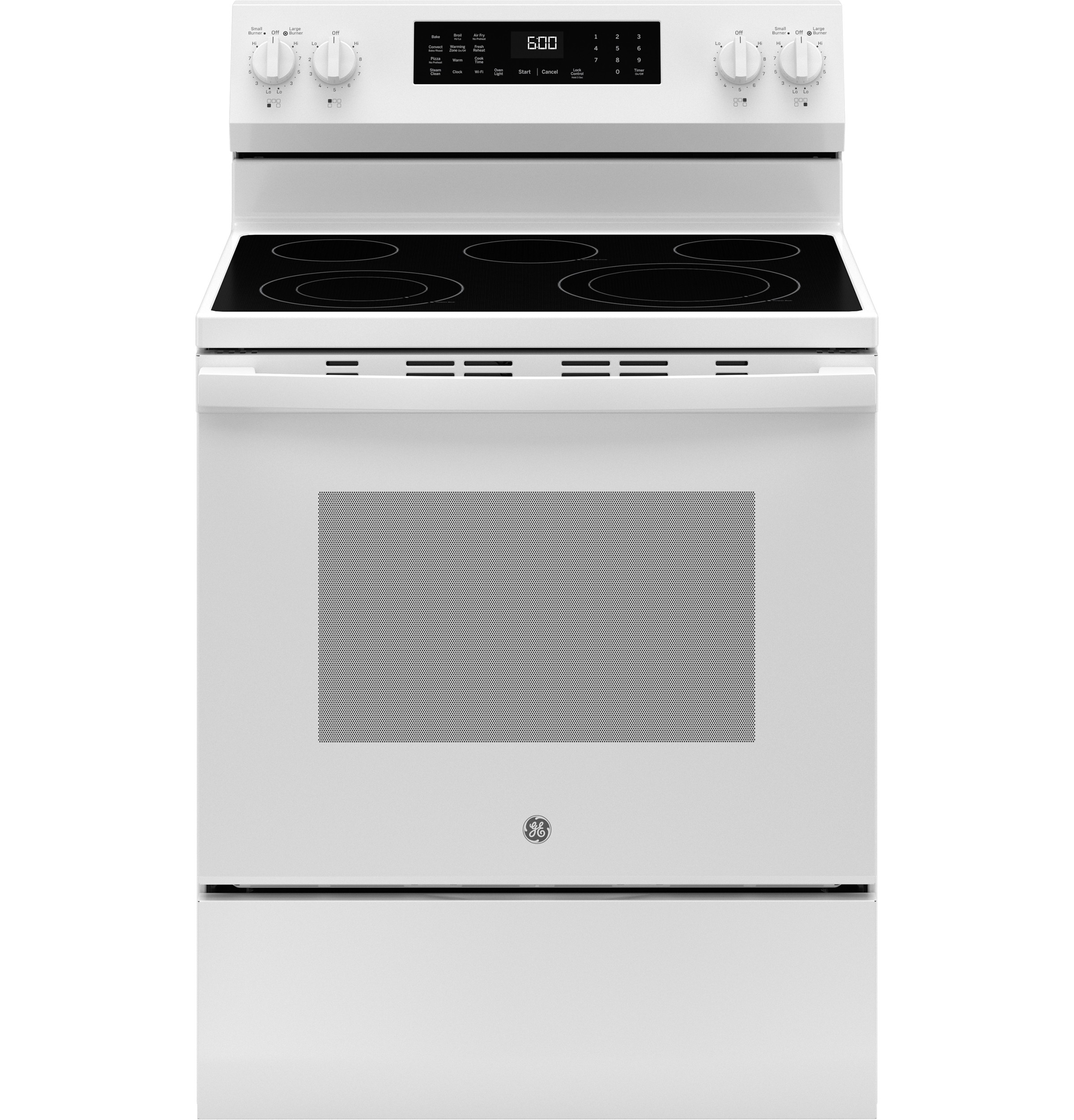 GE® 30" Free-Standing Electric Convection Range with No Preheat Air Fry, White