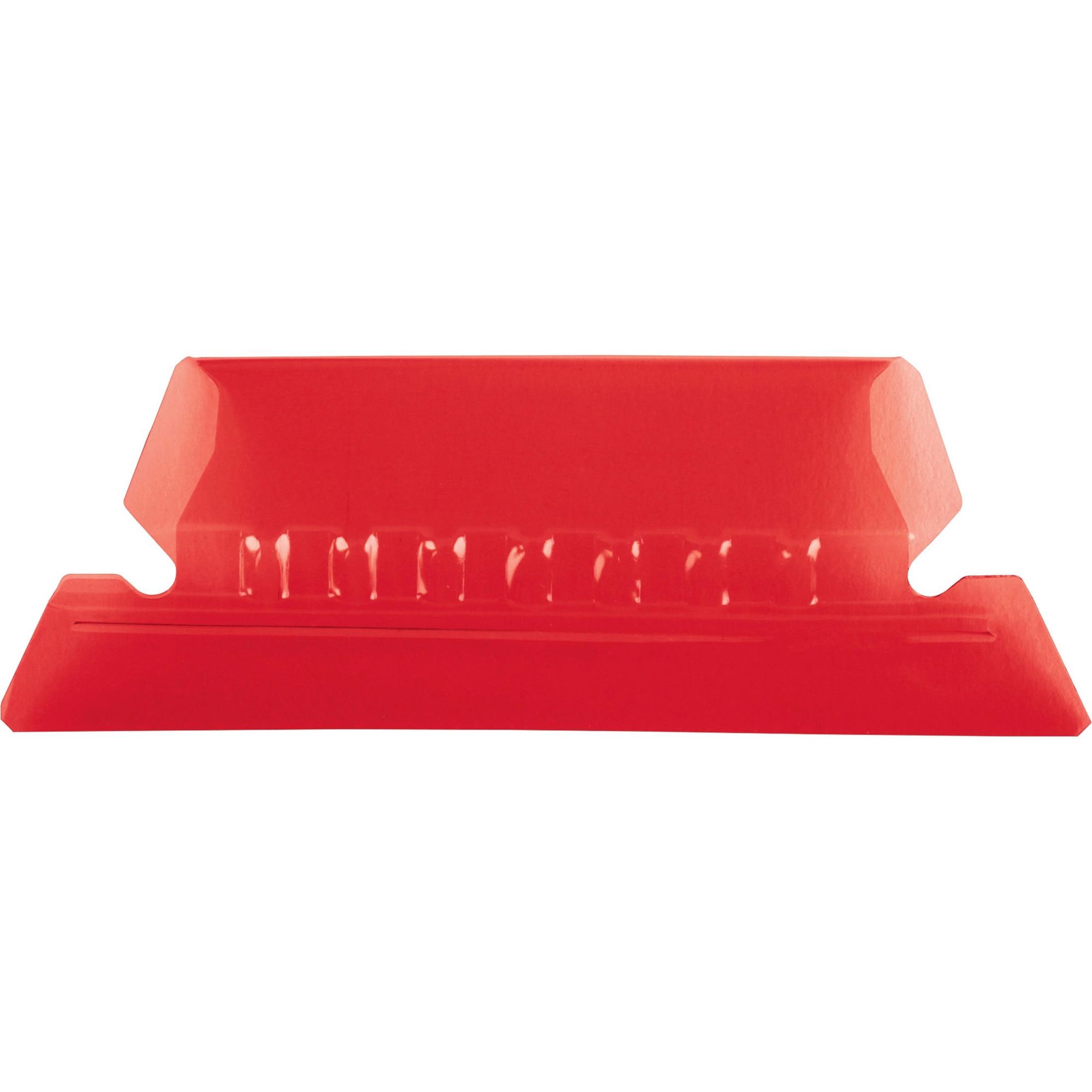 Hanging Folder Tabs,w/Inserts,Plastic,1/5-cut,2"W,25/PK,RD