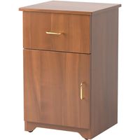 Plymouth 1-Door/1-Drawer Bedside Cabinet with Casters