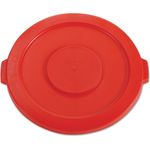 Replacement Round Brute Lid for Rubbermaid 32 Gallon Receptacle, 22¼iW, Flat Top - Lid Color: Red