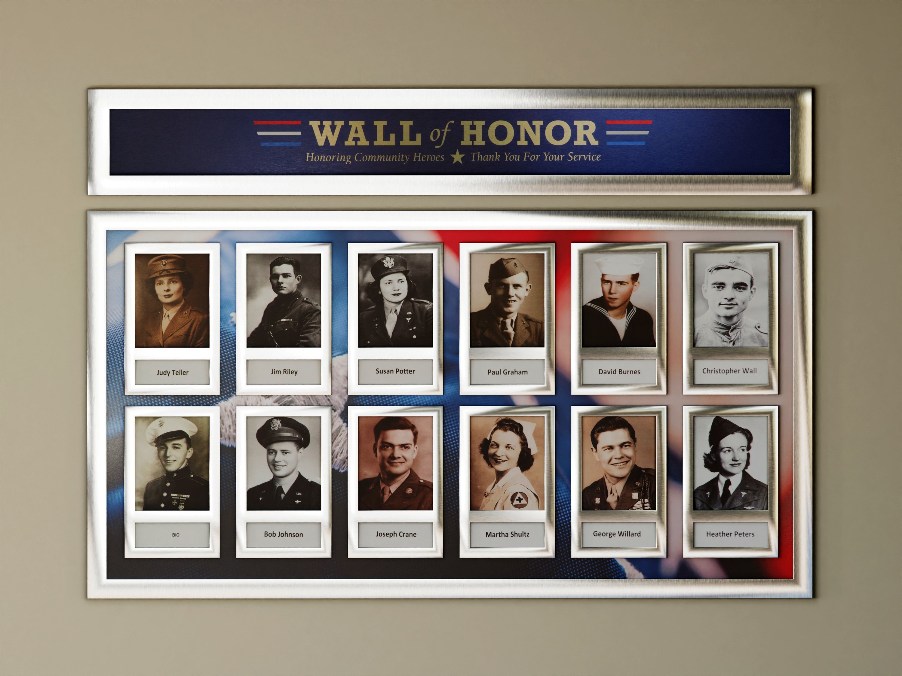 Wall of Honor Package. Sign: 76 x 12 Wall of Honor Board: 76 x 40 ...
