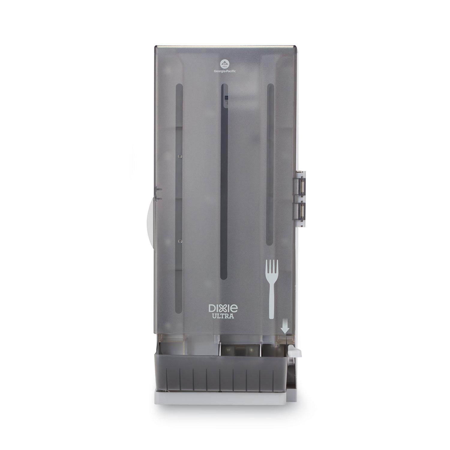 Dixie® SmartStock Utensil Dispenser, Fork, 10" x 8.78" x 24.75", Smoke