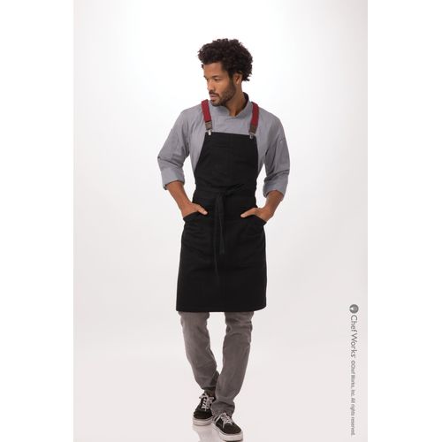 Apron For Men Chef Works Urban Collection Berkeley Jet Black Bib