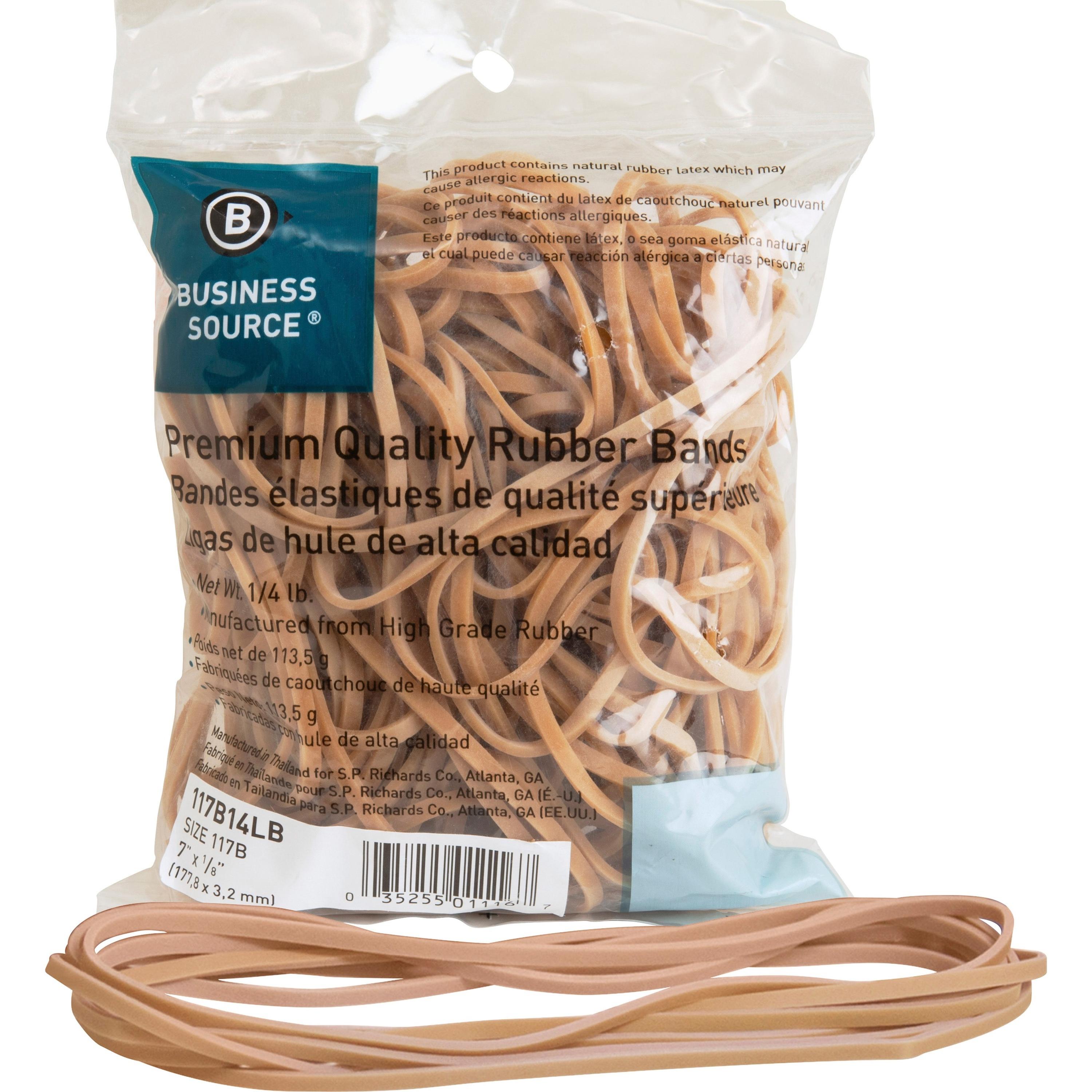 Rubber Bands,1/4 lb.,Approx. 62/BG,Size 117B, 7"x1/8",NL