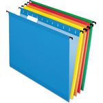 Pendaflex® Poly Laminate Hanging Folders, Letter, 1/5 Tab, Assorted, 20/Box