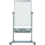 MasterVision® Magnetic Reversible Mobile Easel, 35 2/5w x 47 1/5h, 80"h Easel, White/Silver