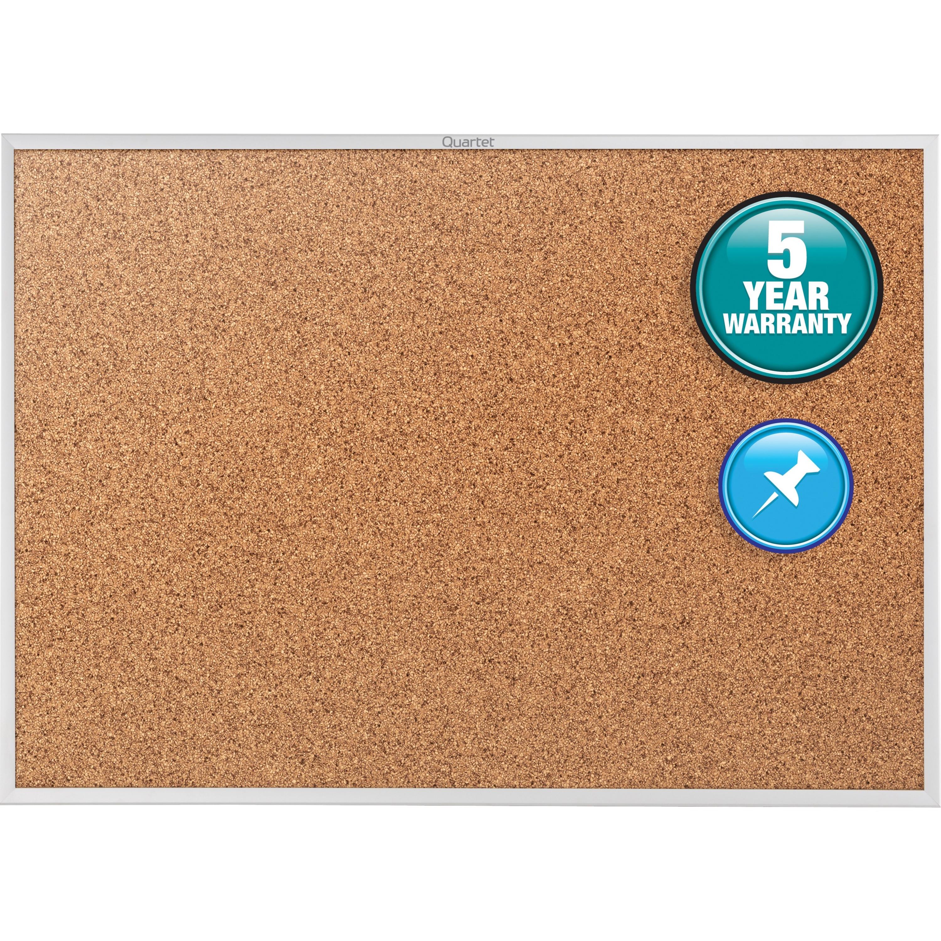 Cork Board, 1-1/8" Frame, 6' x 4', Aluminum Frame