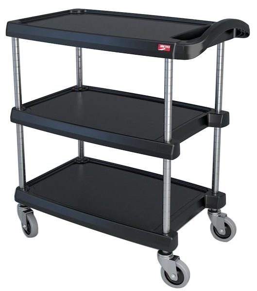 myCart Utility Cart, 3 Shelves, Base, 18"W x 31"L x 35"H, 400 lb. Capacity, Black