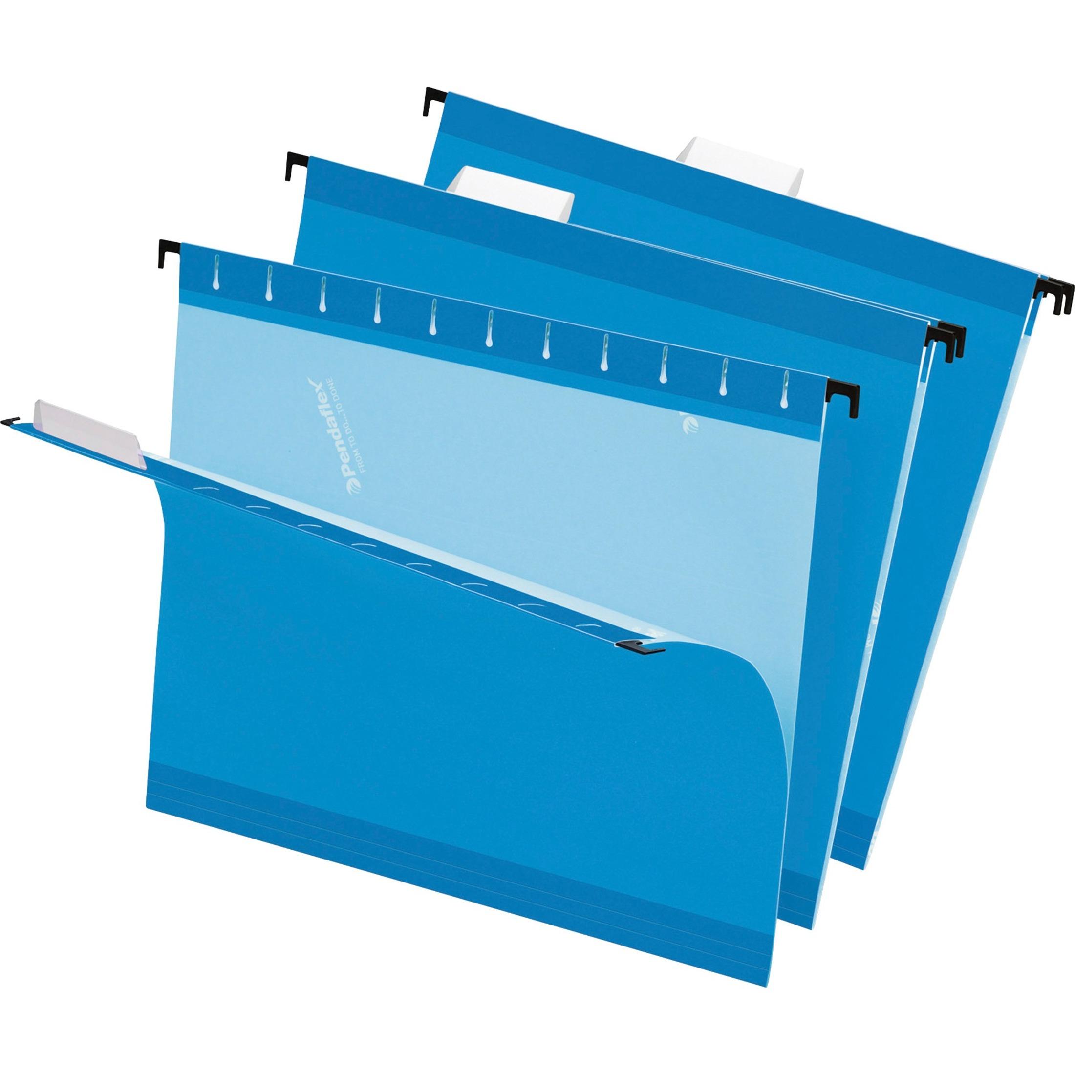Hanging Folder, 1/5 Tab Cut, Letter, 25/BX, Blue