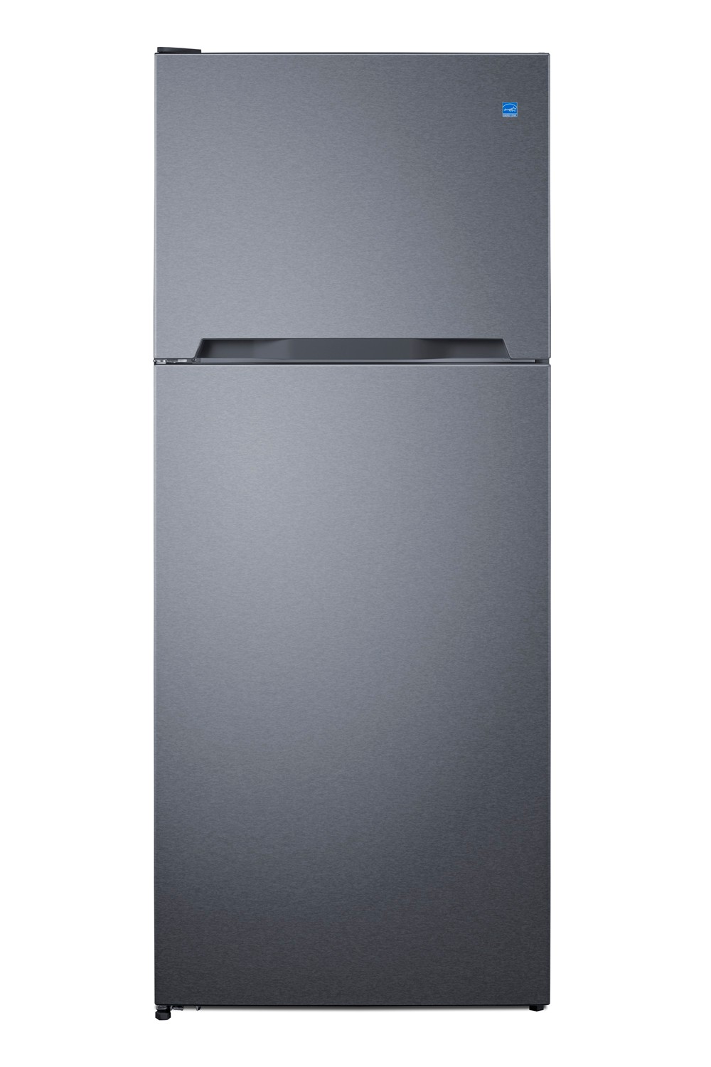 Summit 28" W ENERGY STAR 14.3 cu.ft. Top Mount Refrigerator-Freezer, :LHD, Stainless Steel
