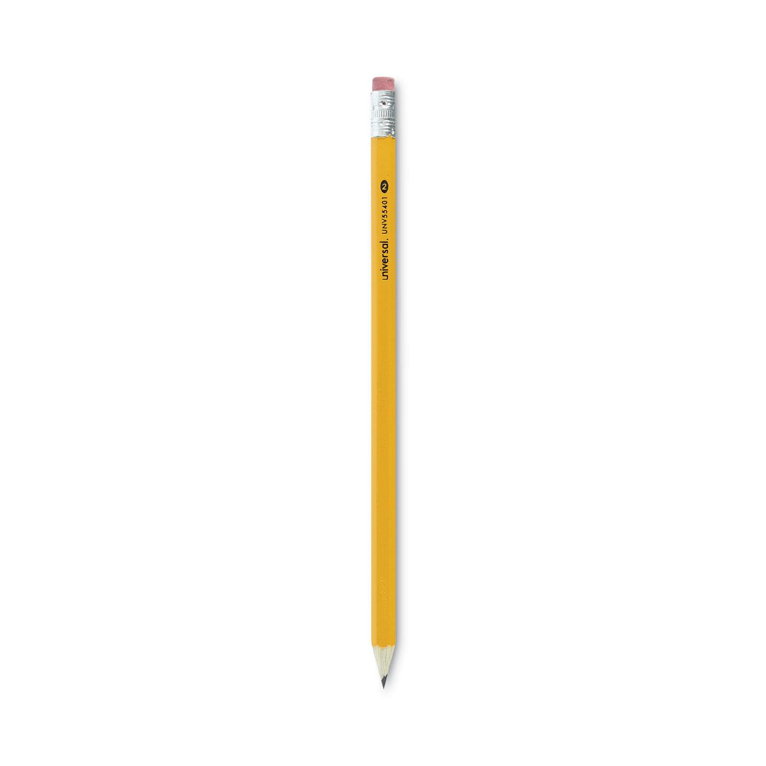 Universal™ #2 Pre-Sharpened Woodcase Pencil, HB #2, Yellow Barrel, 24/Pack