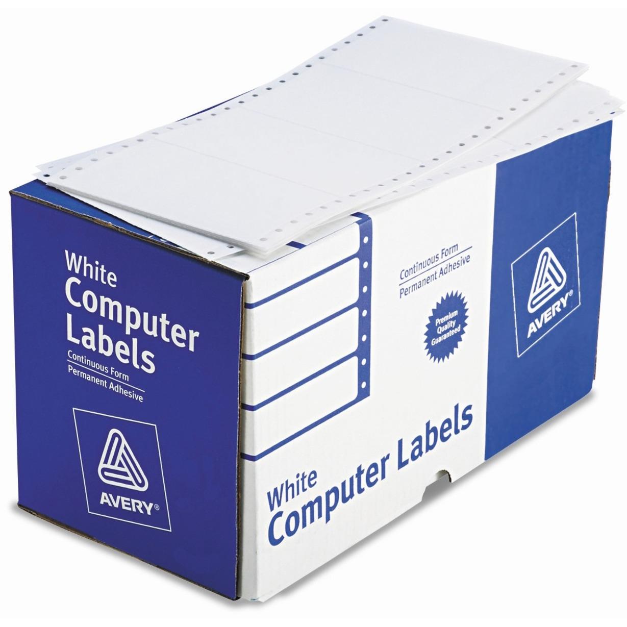 Labels, Pin-Fed, 1 Across, 5"x2-15/16", 3000/BX, White