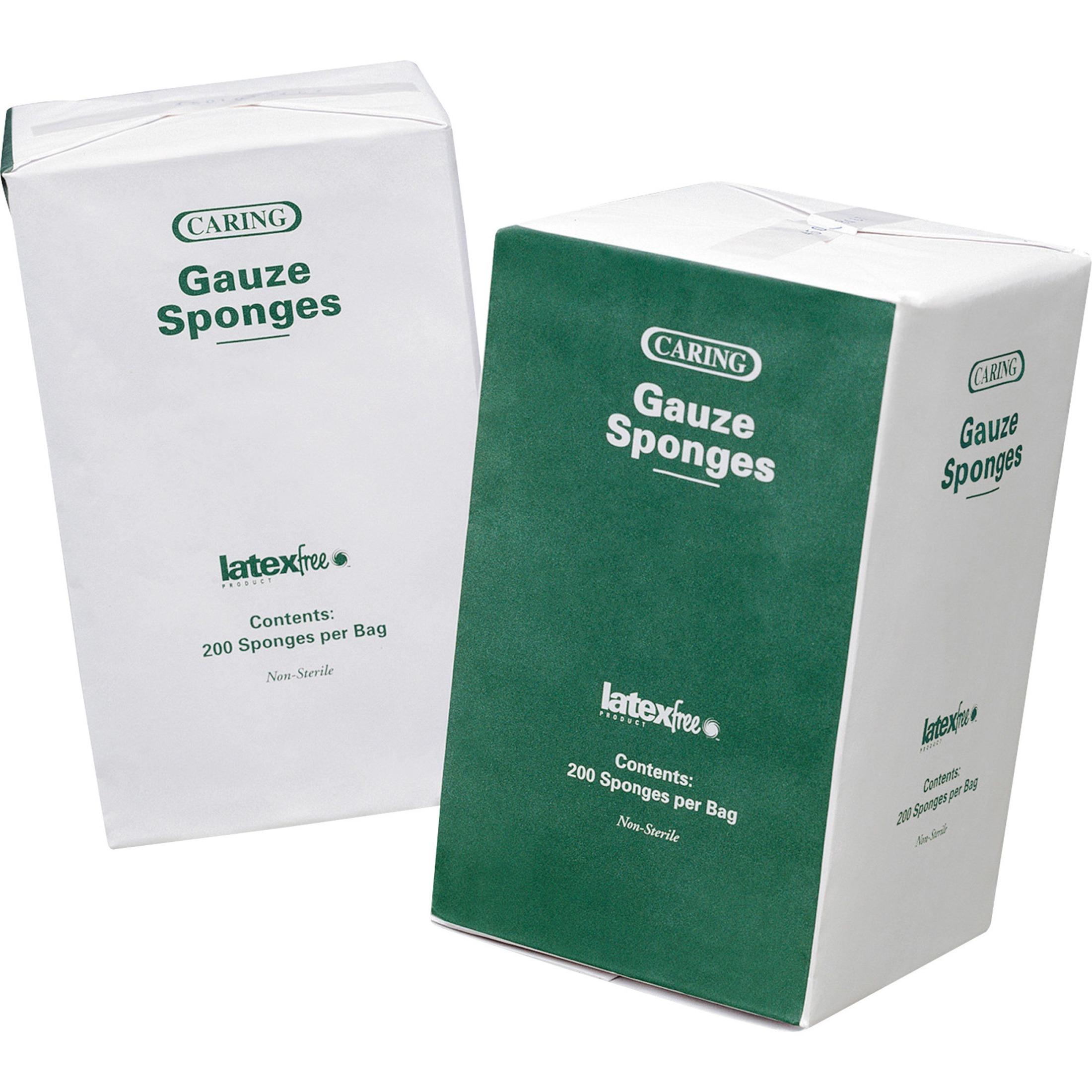 Medline Caring Non-sterile Gauze Sponges, 4"x4",16 Ply, 200/BX, White